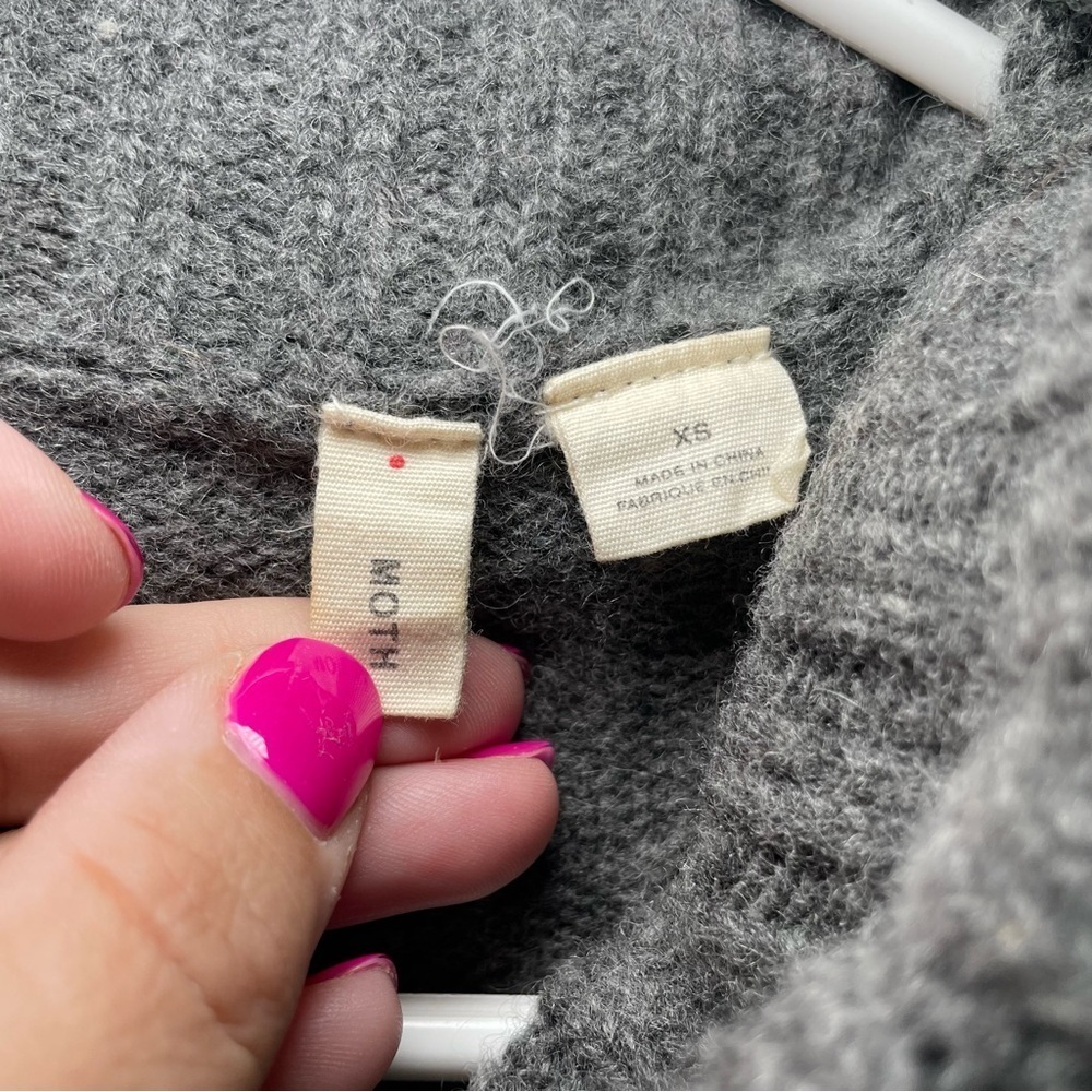 Anthropology | Moth Grey Fireside Turtleneck Sweater Size XS - Picture 3 of 7